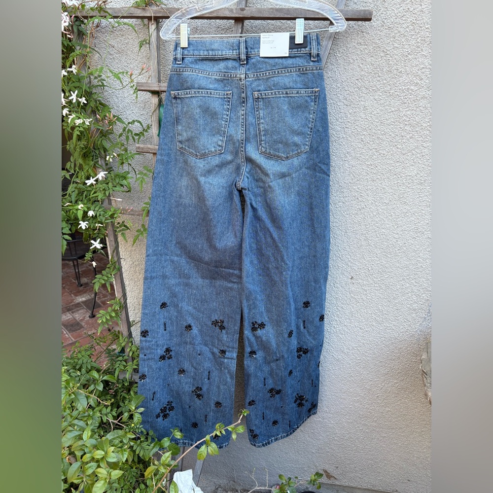DL1961 Hepburn Wide Leg High Rise Jeans in Embellished New with Tags! - Picture 9 of 9